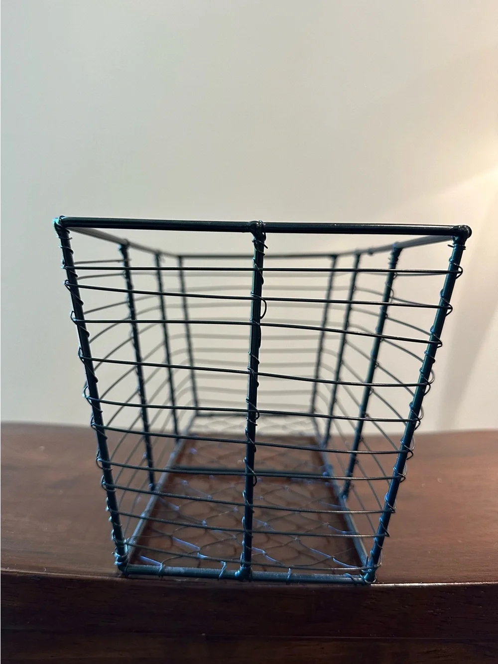 Vintage • wire • rectangular basket • black wire